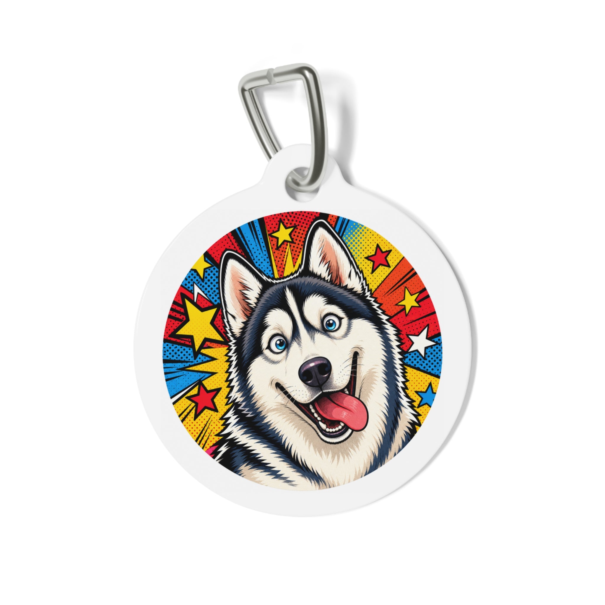 Siberian Husky Comic Star Personalized Dog ID Tag