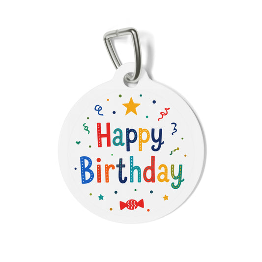 Candy Color Star Celebration Personalized Dog ID Tag