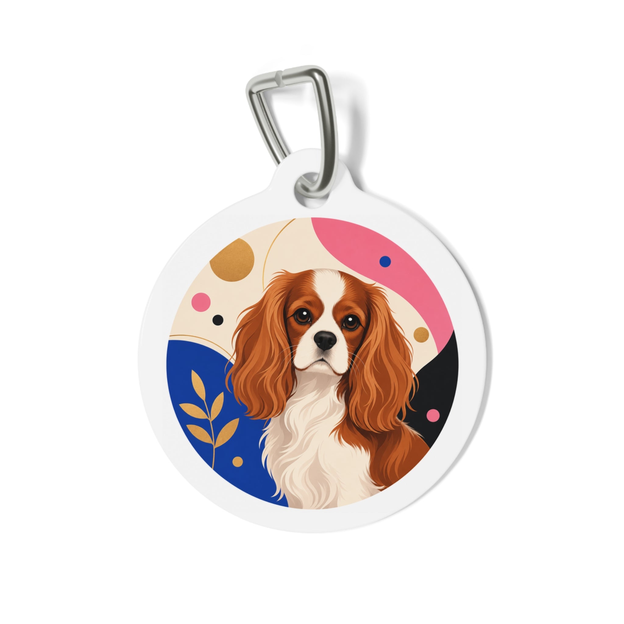 Cavalier King Charles Spaniel Playful Portrait Personalized Dog ID Tag