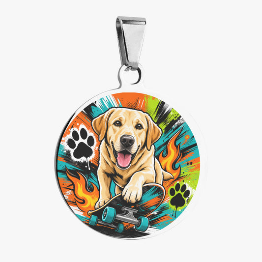 Labrador Retriever Skateboard Street Hero Personalized Dog ID Tag