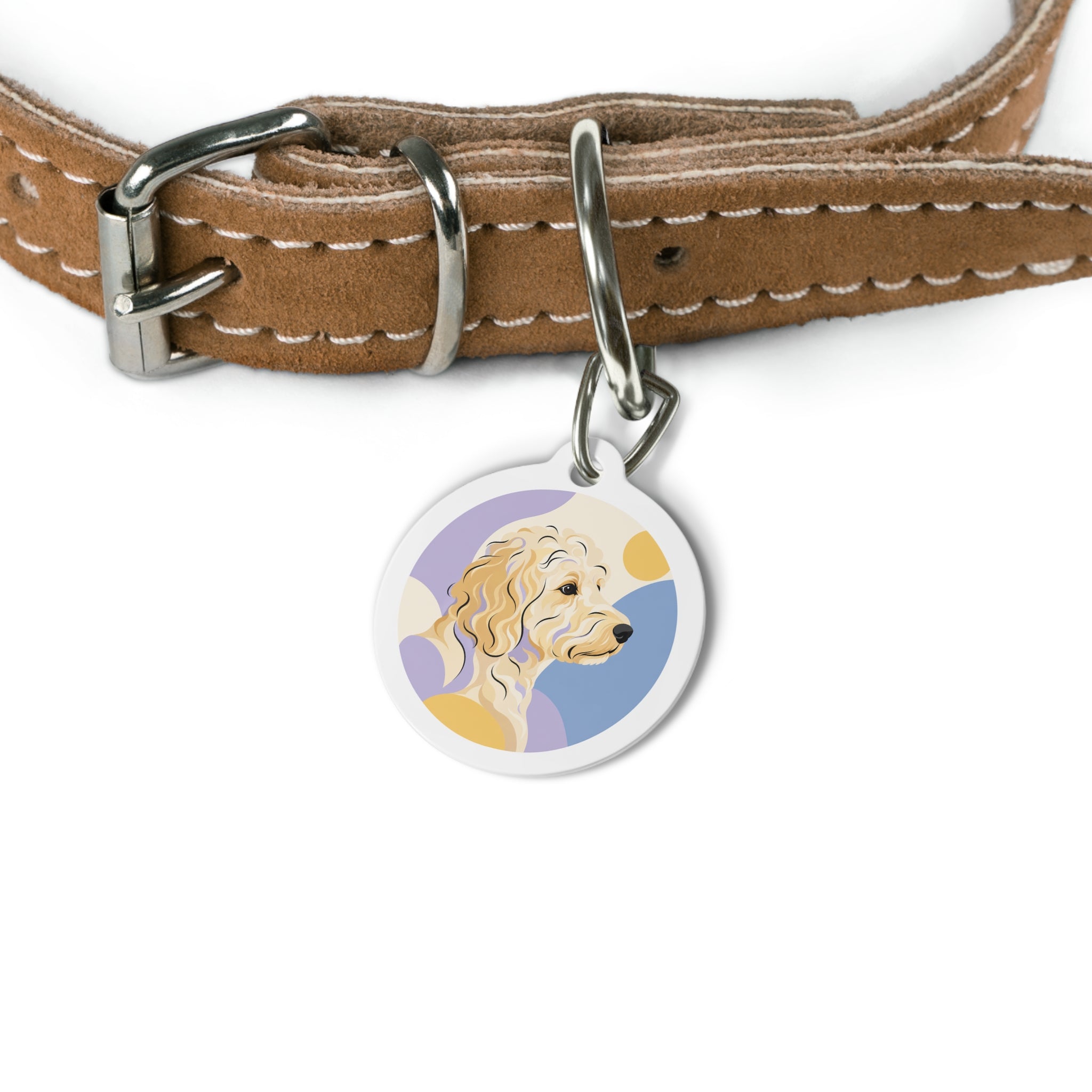 Goldendoodle Classic Doodle Portrait Personalized Dog ID Tag