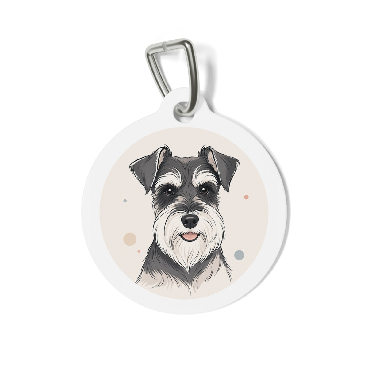 Miniature Schnauzer Whimsical Playful Portrait Personalized Dog ID Tag
