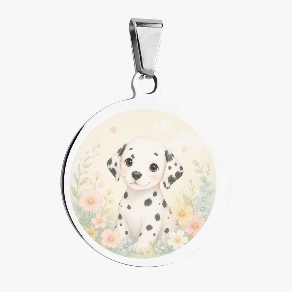 Dalmatian Pastel Garden Puppy Personalized Dog ID Tag
