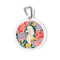 Poodle Folk Floral Personalized Dog ID Tag