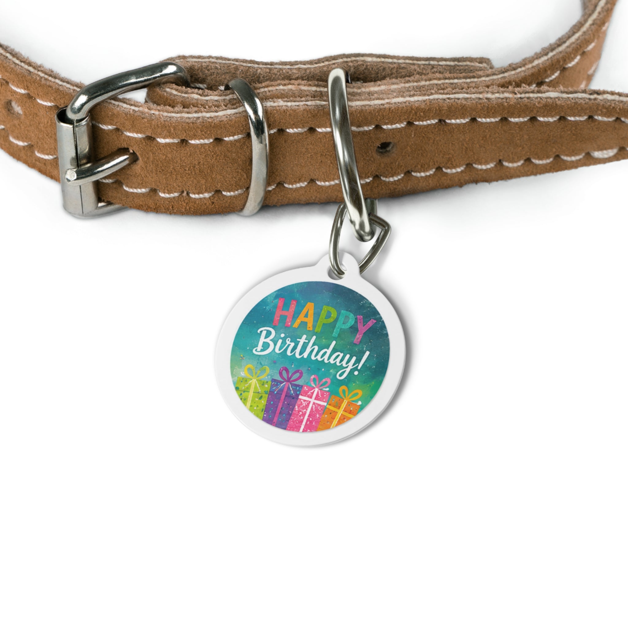 Colorful Gift Parade Personalized Dog ID Tag