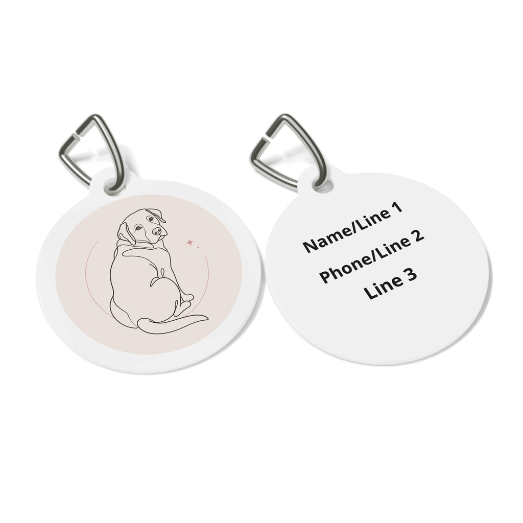 Labrador Retriever Quiet Line Art Personalized Dog ID Tag