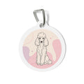 Etiqueta de identificación de perro personalizada Poodle Blush Line Art