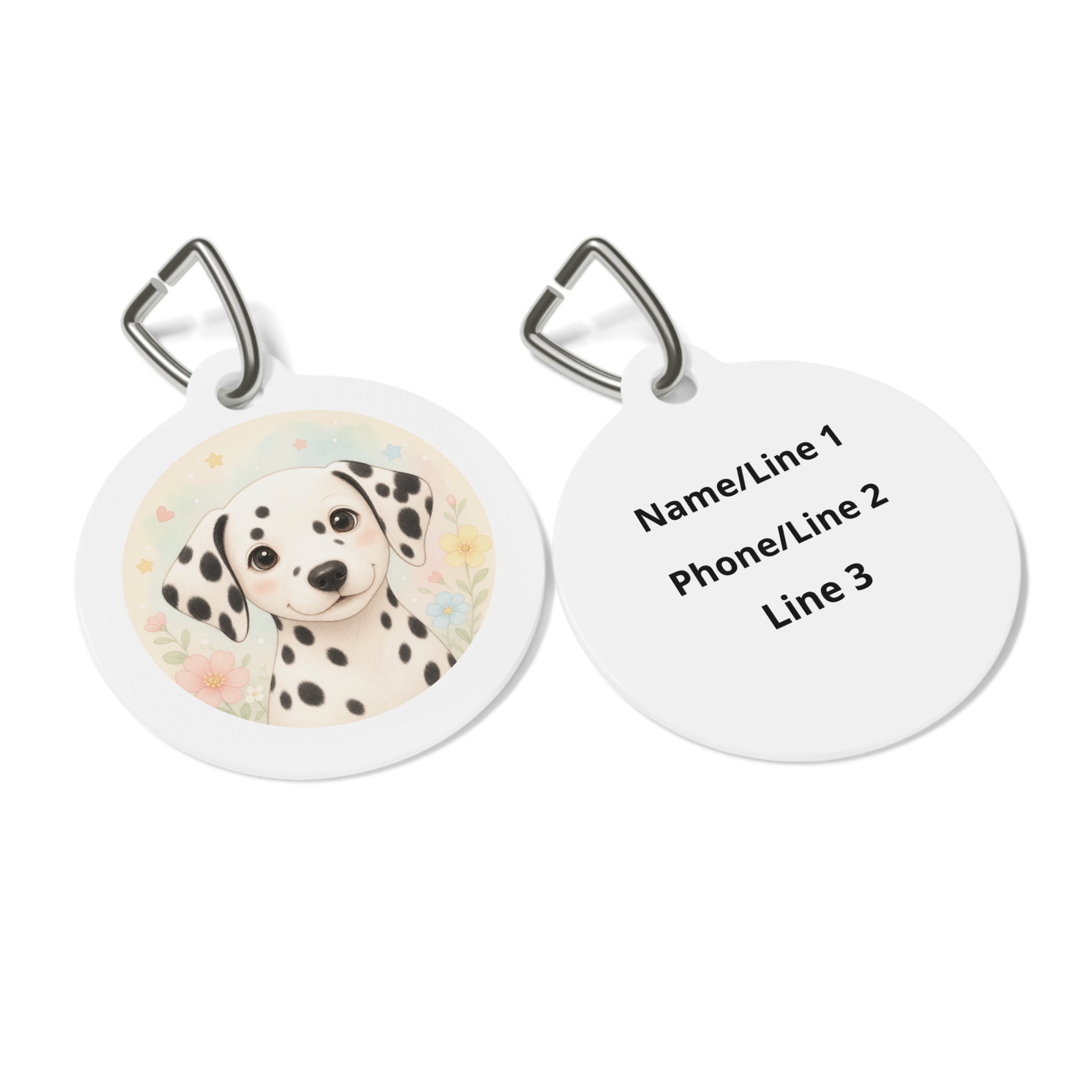 Dalmatian Soft Watercolor Puppy Personalized Dog ID Tag