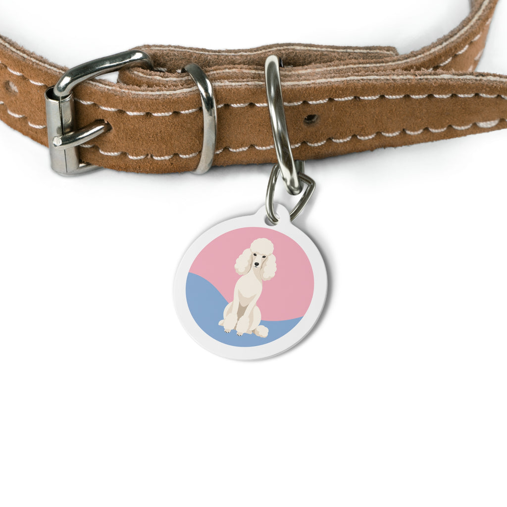 Poodle Pastel Horizon Personalized Dog ID Tag