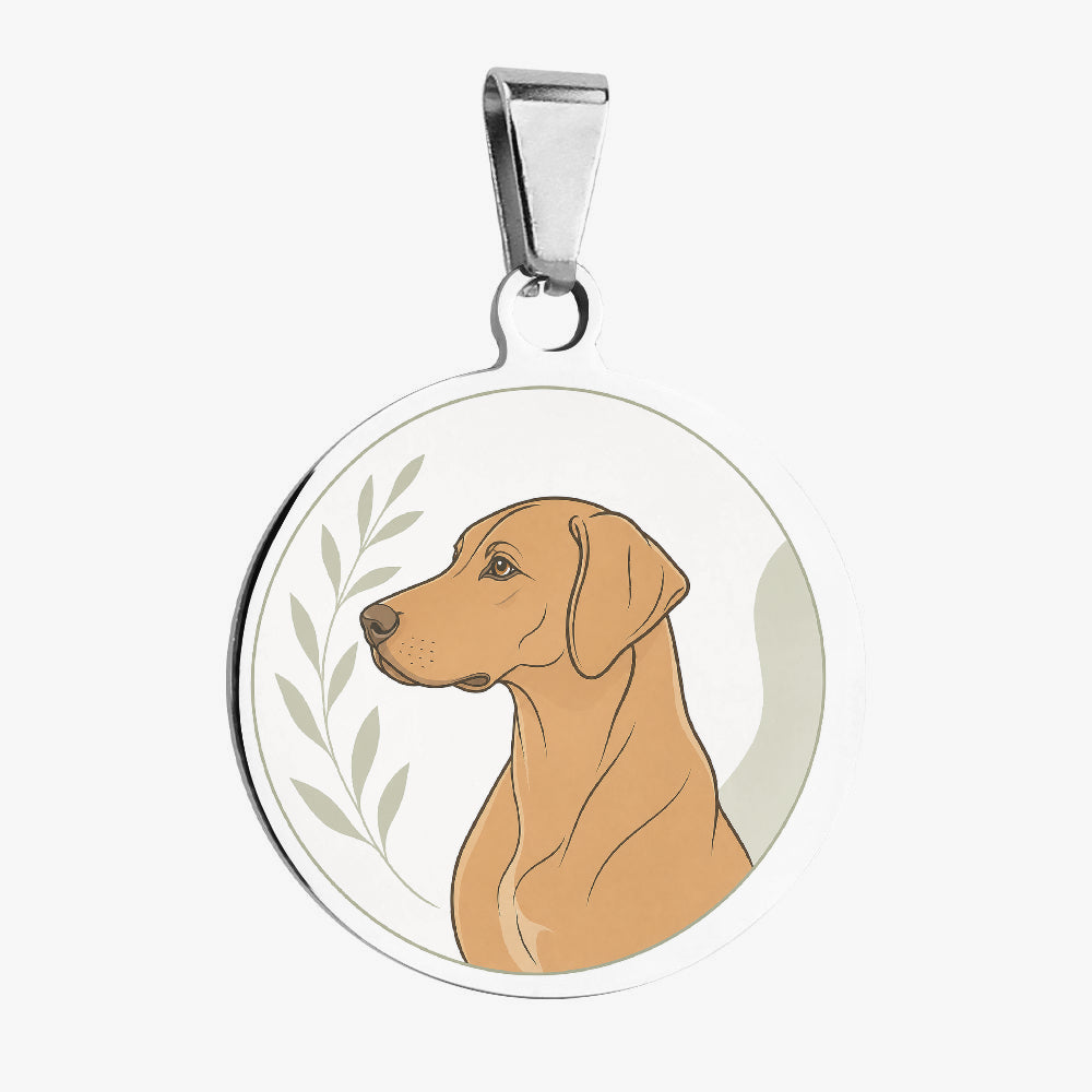 Rhodesian Ridgeback Botanical Crescent Profile Personalized Dog ID Tag