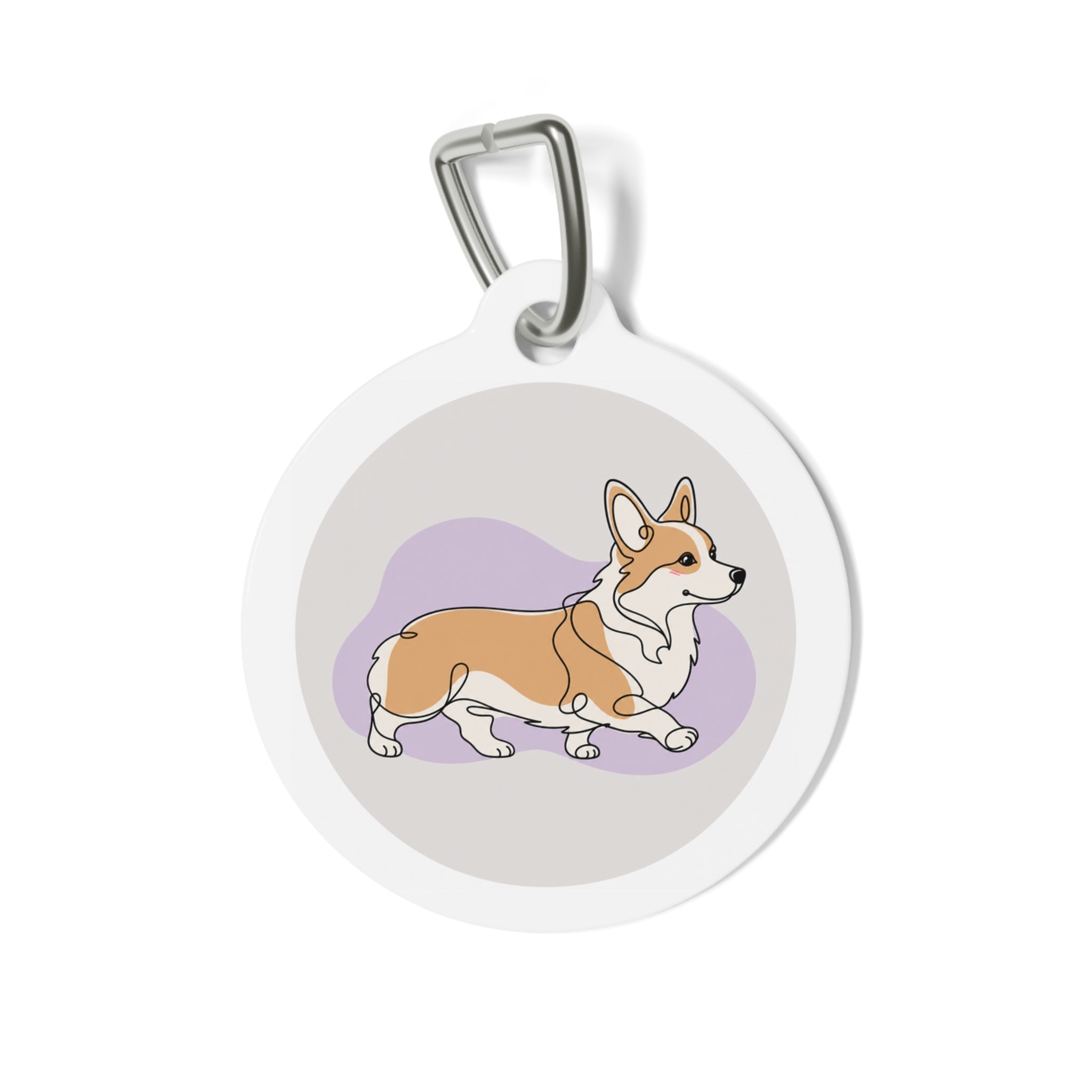 Pembroke Welsh Corgi Joyful Storybook Illustration Personalized Dog ID Tag
