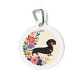 Dachshund Charming Floral Personalized Dog ID Tag