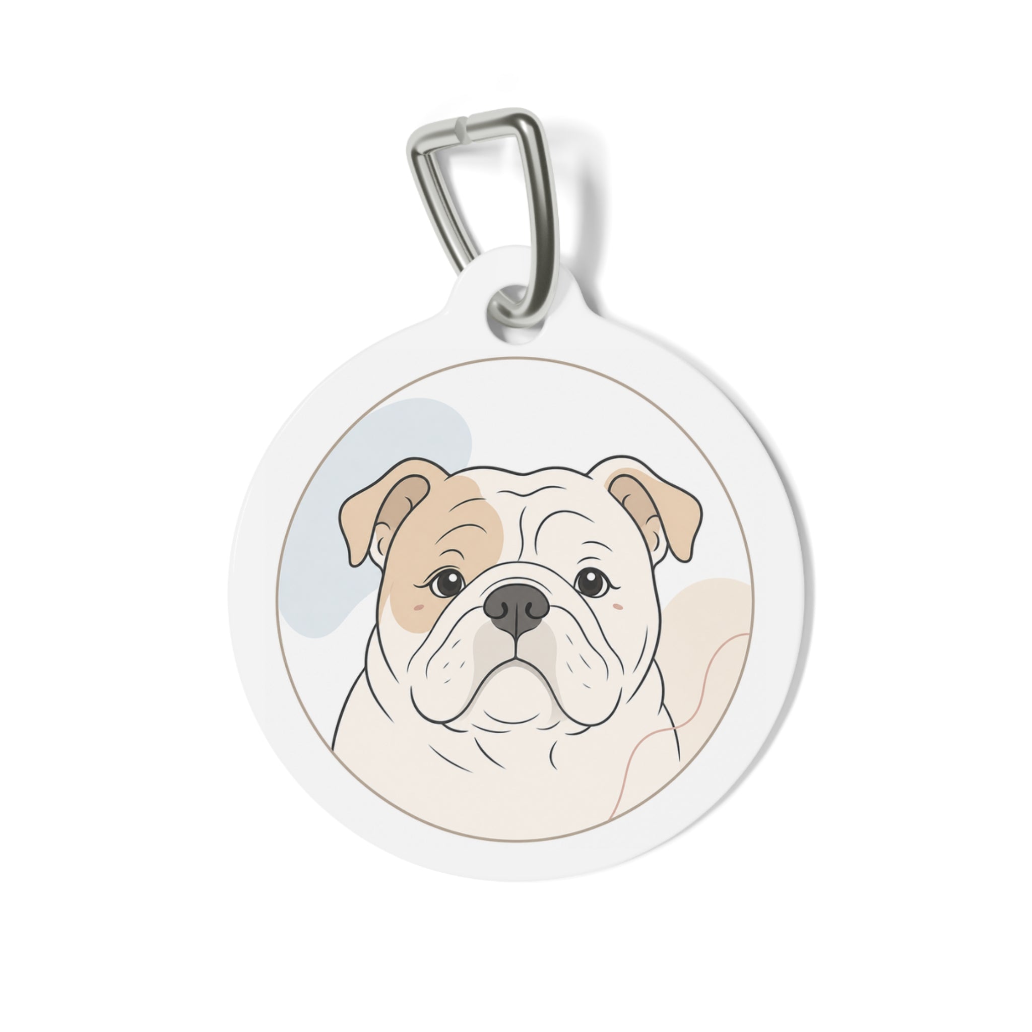 Bulldog Calm Line Art Personalized Dog ID Tag