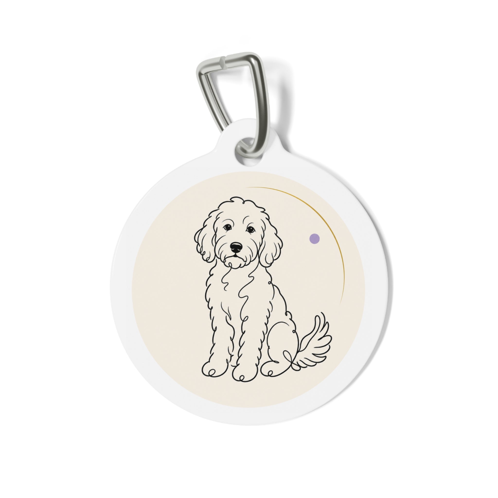 Goldendoodle Warm Line Art Pup Personalized Dog ID Tag
