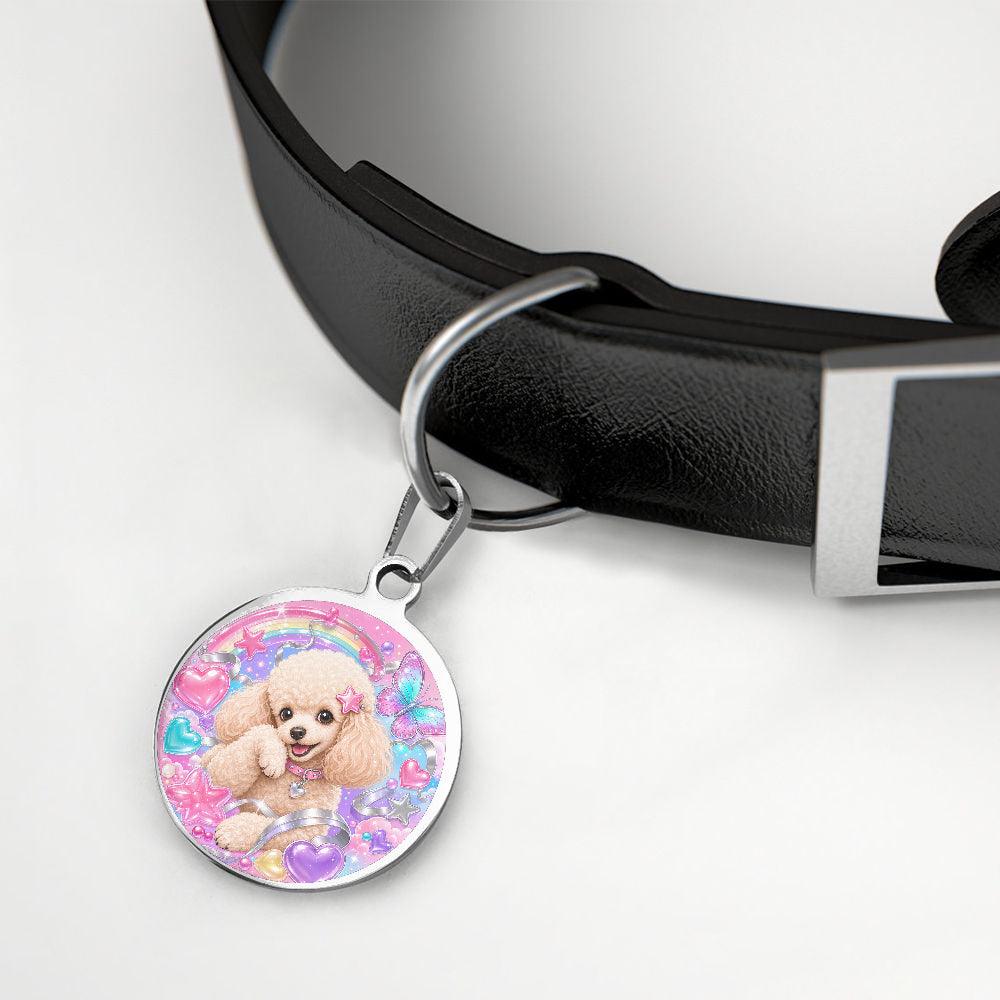 Poodle Sparkle Bubble Princess personalized dog ID tag product detail