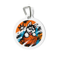 Basketball Husky Energetic Sports Illustration Personalized Dog ID Tag