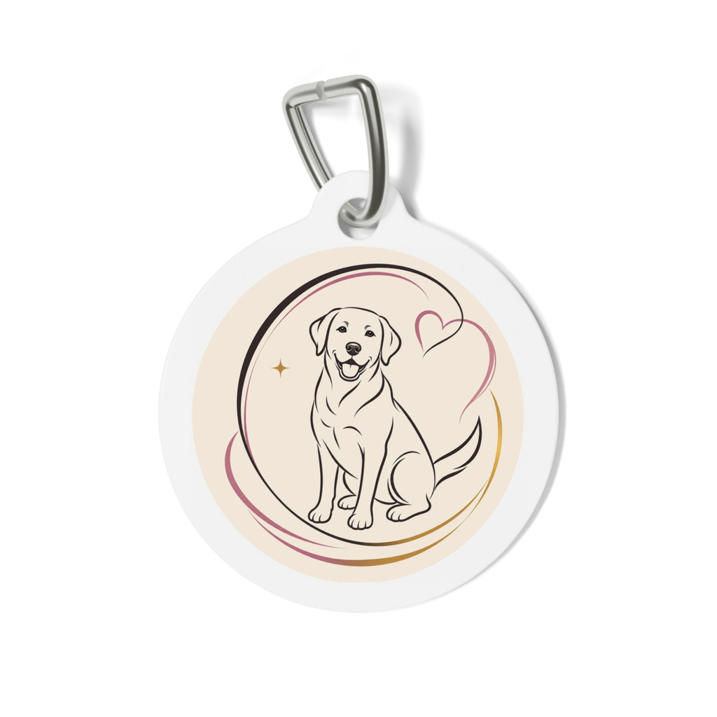 Placa de identificación personalizada con diseño de un perro Labrador Retriever, Línea Artística