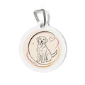 Placa de identificación personalizada con diseño de un perro Labrador Retriever, Línea Artística