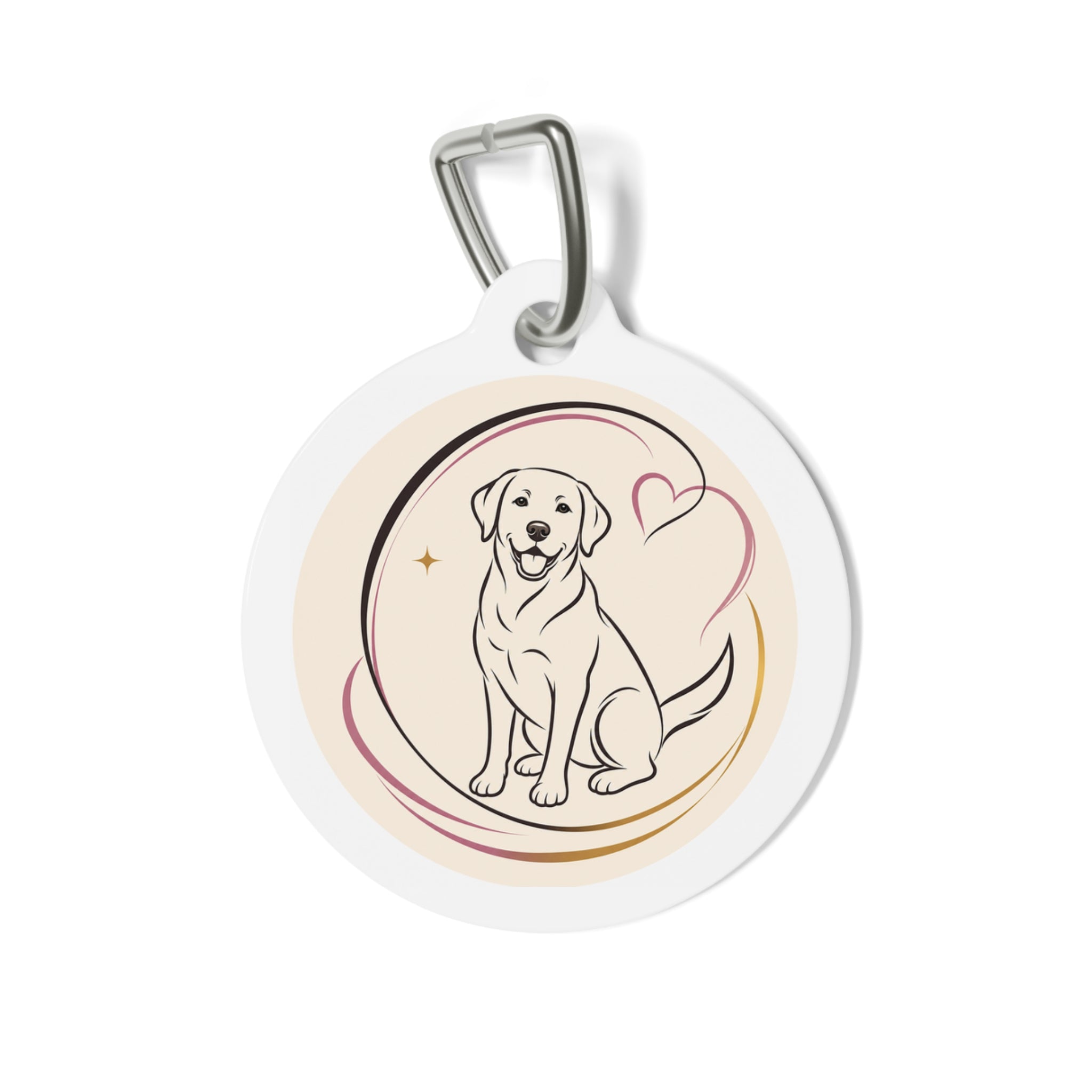 Labrador Retriever Sweetheart Line Art Personalized Dog ID Tag