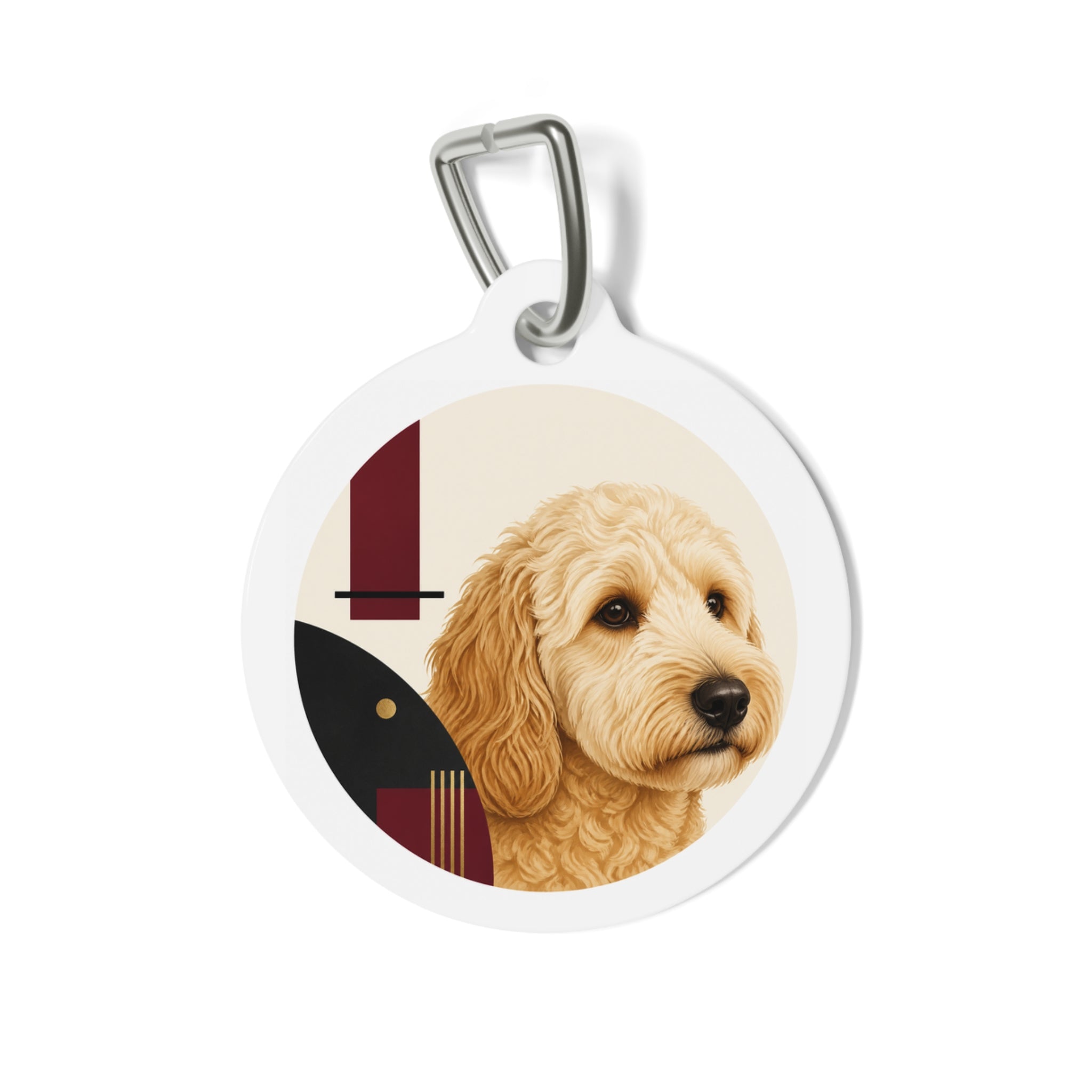 Goldendoodle Warm Lively Portrait Personalized Dog ID Tag