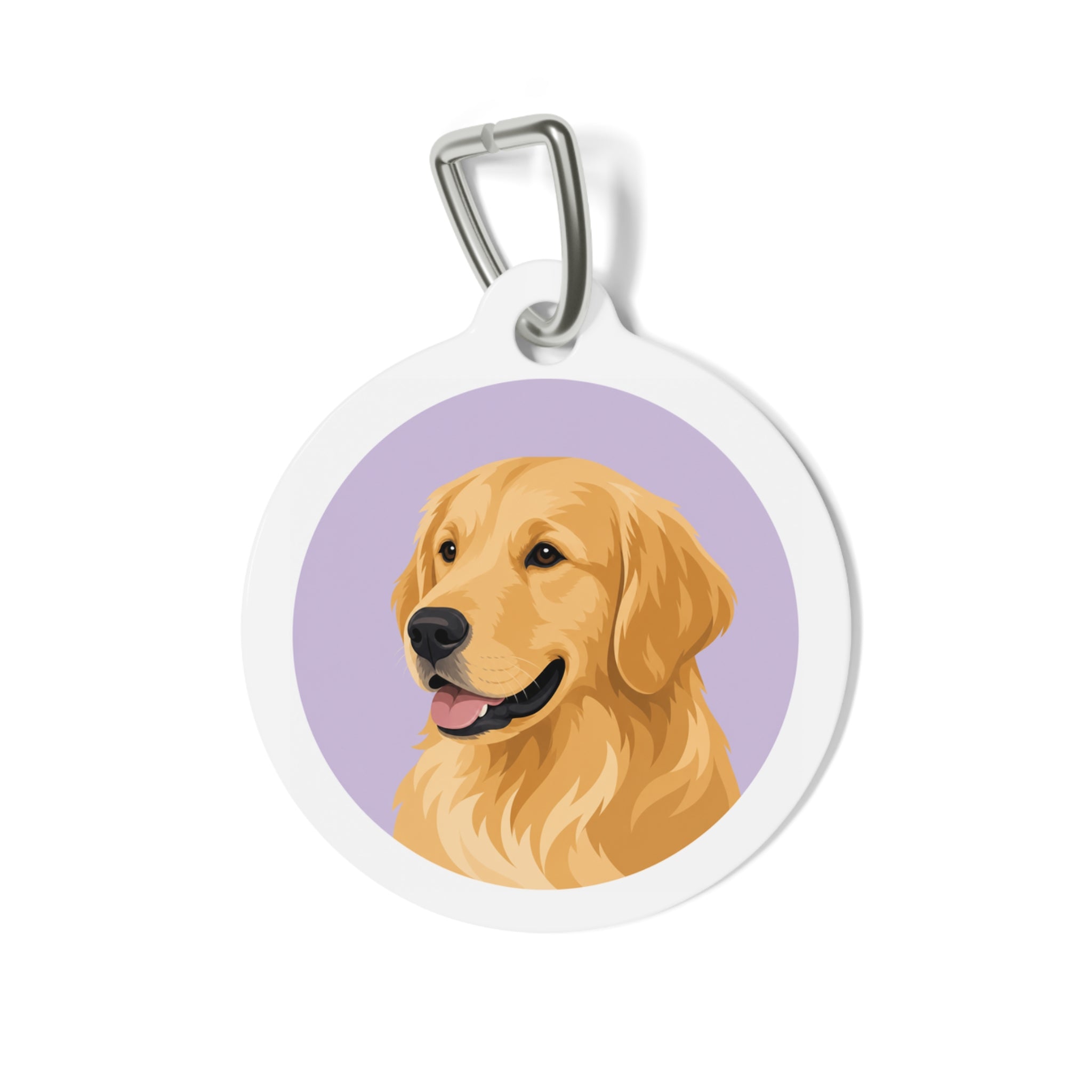 Golden Retriever Lavender Portrait Personalized Dog ID Tag