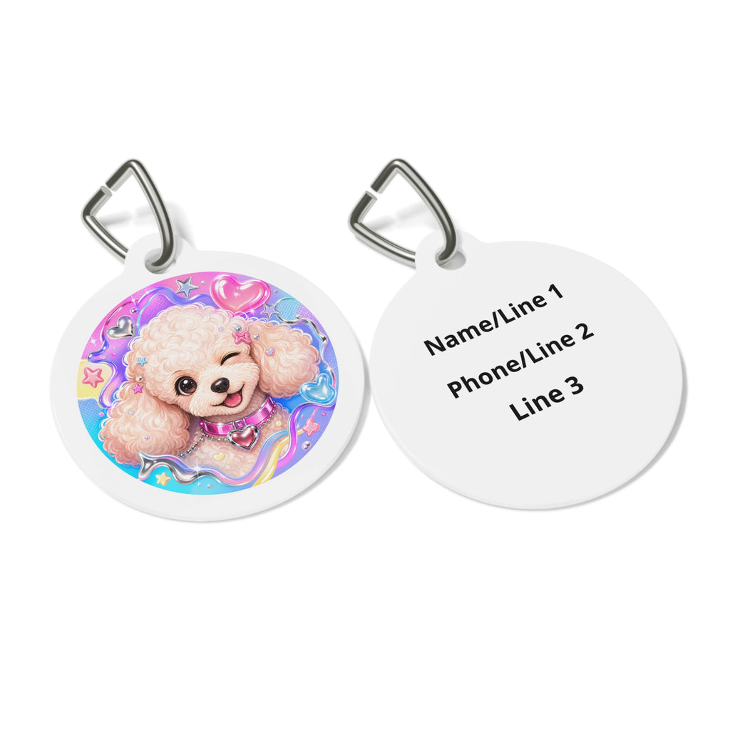 Poodle Candy Dream Personalized Dog ID Tag