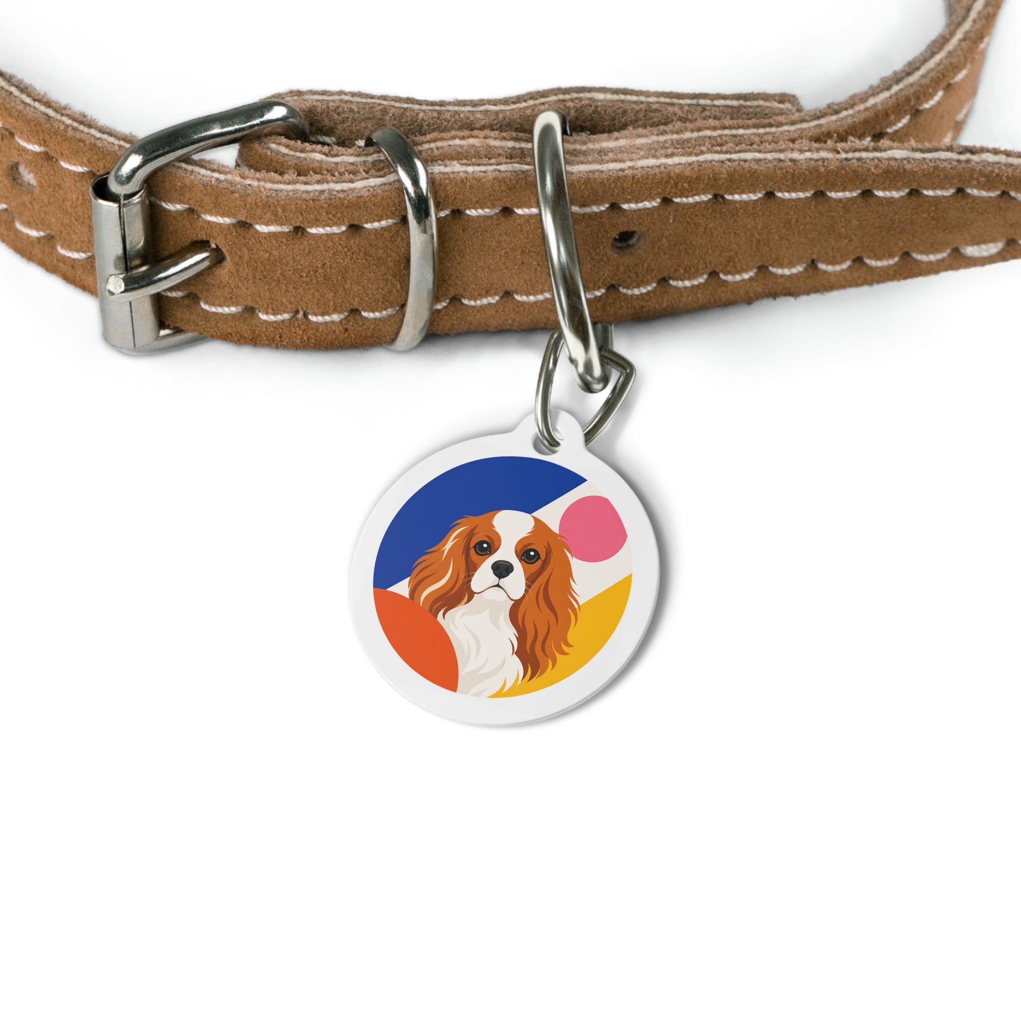 Cavalier King Charles Spaniel Charming Playful Portrait Personalized Dog ID Tag