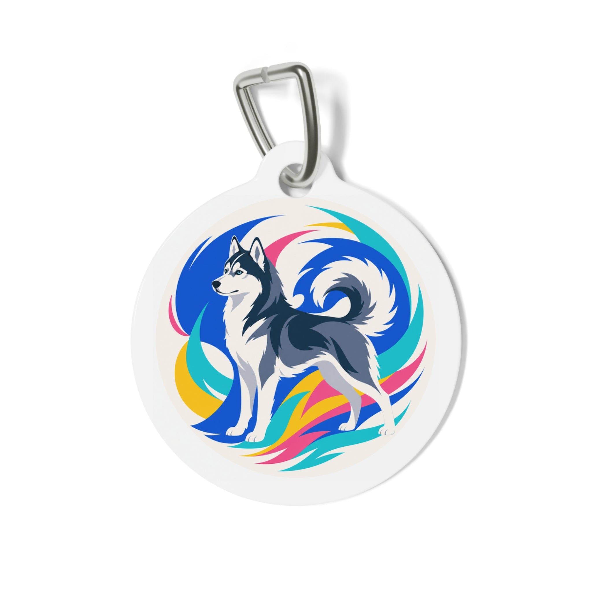 Siberian Husky Color Rush Personalized Dog ID Tag