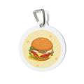 Classic Burger Whimsical Foodie Art Personalized Dog ID Tag