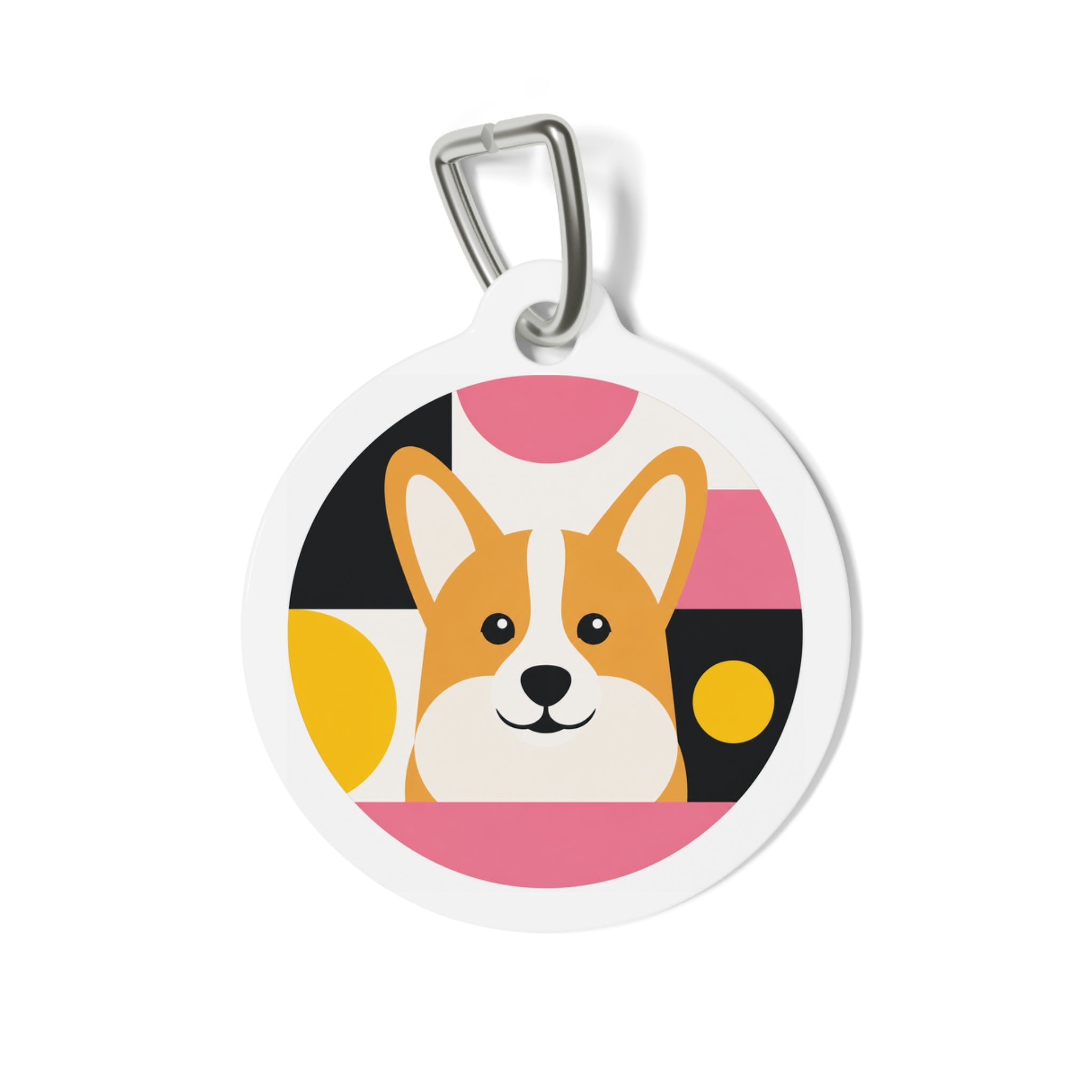 Pembroke Welsh Corgi Modern Geometric Personalized Dog ID Tag