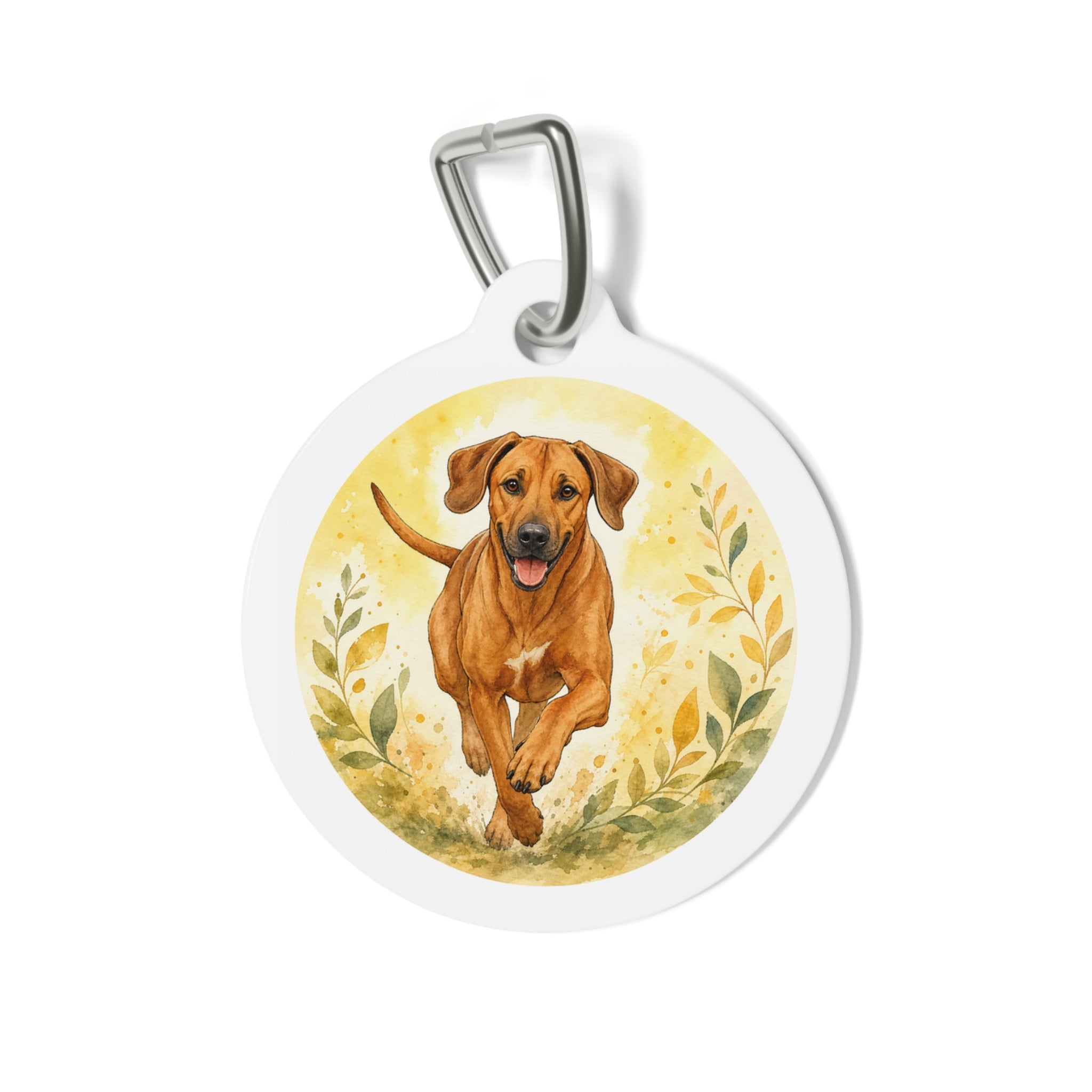 Rhodesian Ridgeback Sunny Botanical Runner Personalized Dog ID Tag