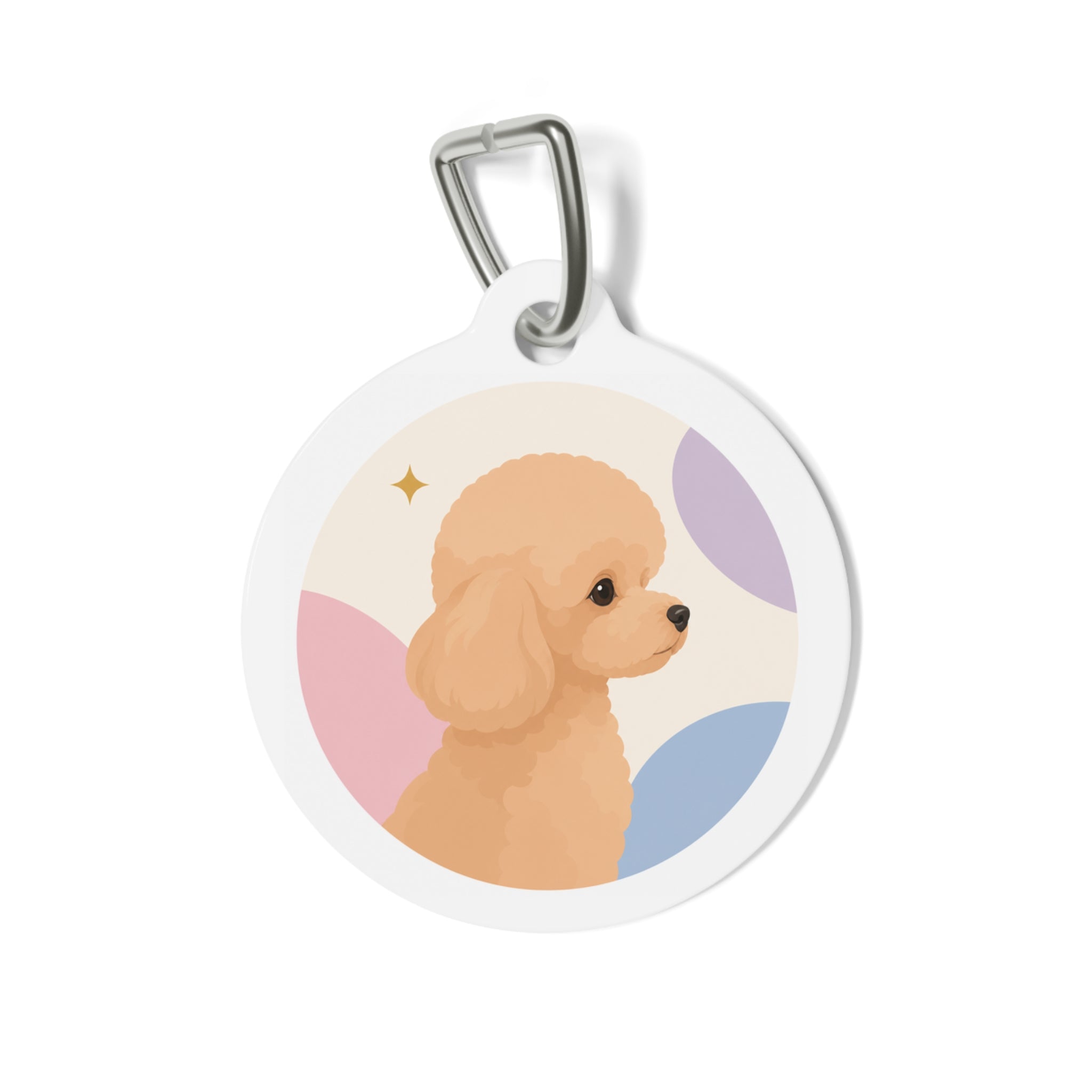 Toy Poodle Soft Pastel Profile Apricot Personalized Dog ID Tag