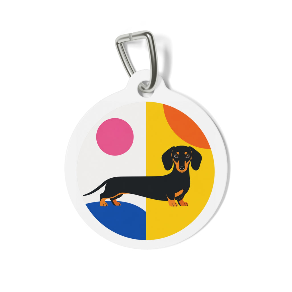 Dachshund Colorblock Personalized Dog ID Tag