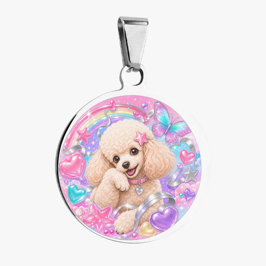 Poodle Sparkle Bubble Princess Personalized Dog ID Tag