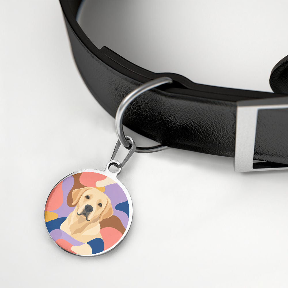 Labrador Retriever Groovy Pastel Portrait Personalized Dog ID Tag additional product view