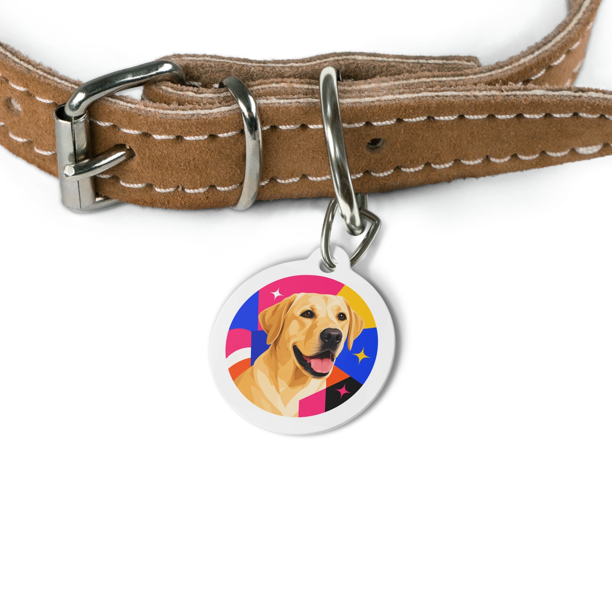 Labrador Retriever Starburst Joy Personalized Dog ID Tag