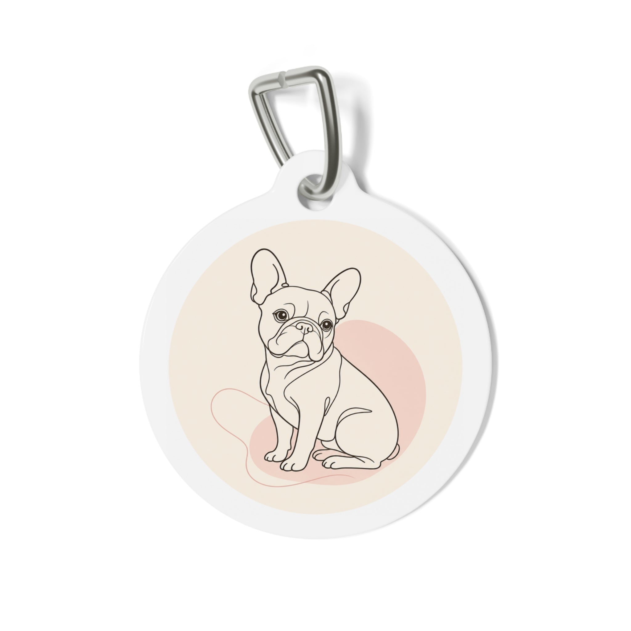 French Bulldog Joyful Minimal Line Art Personalized Dog ID Tag