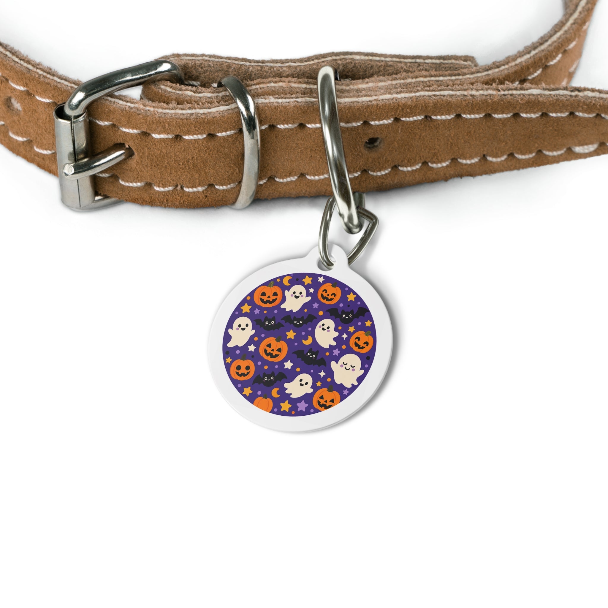 Colorful Spooky Friends Halloween Personalized Dog ID Tag