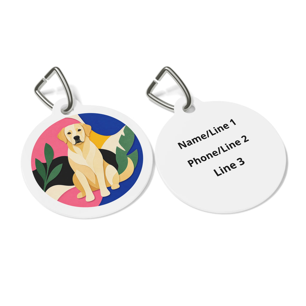 Medalla de identificación para perro Labrador Retriever Botánica Atrevida Personalizada