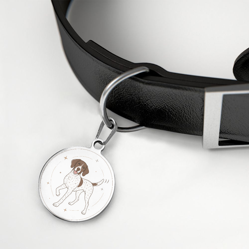 German Shorthaired Pointer Minimal Sparkle Outline personalized dog ID tag product detail