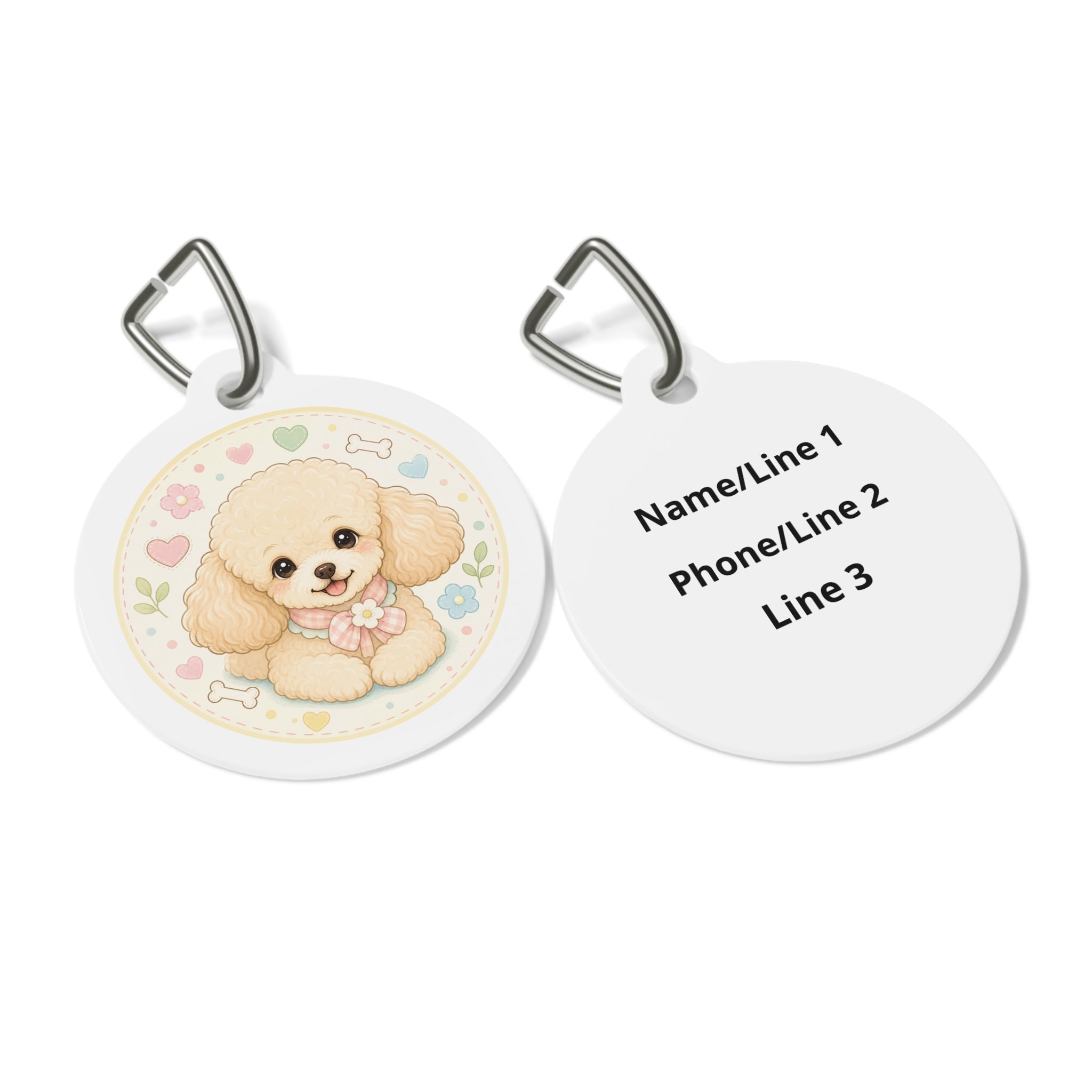 Poodle Sweetheart Personalized Dog ID Tag