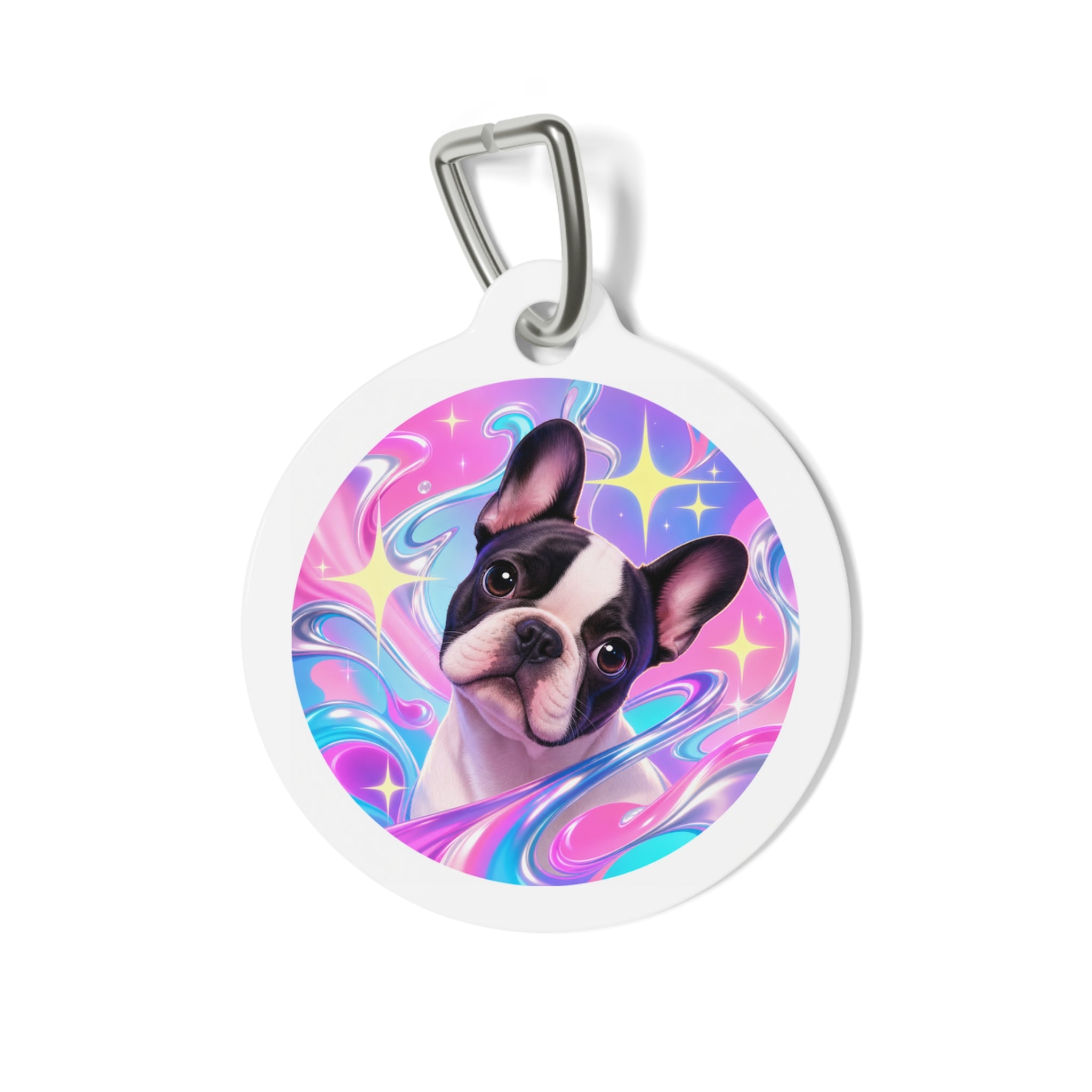 French Bulldog Charming Cosmic Personalized Dog ID Tag