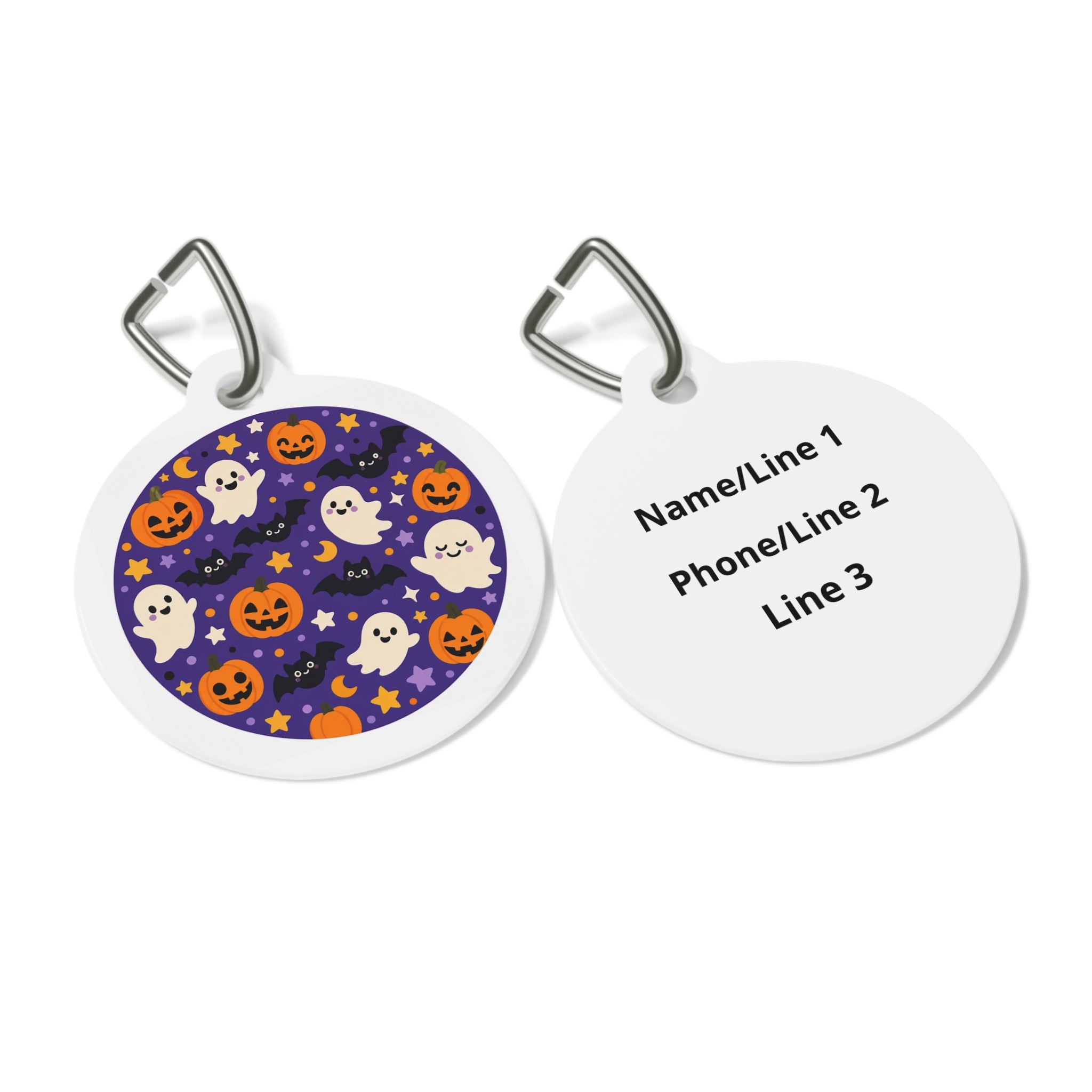 Colorful Spooky Friends Halloween Personalized Dog ID Tag