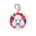 Placa de identificación personalizada para perro Poodle Sunburst