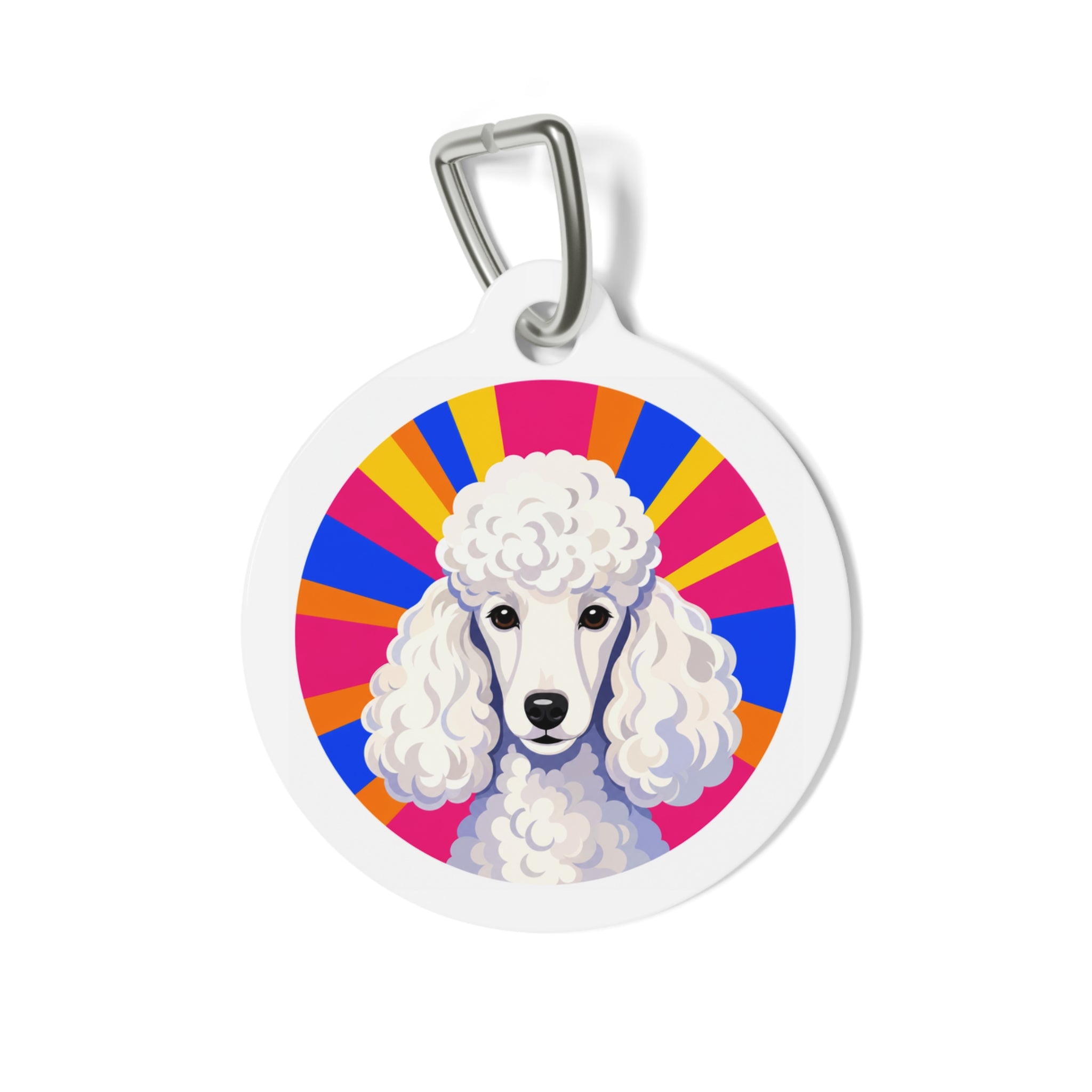Placa de identificación personalizada para perro Poodle Sunburst