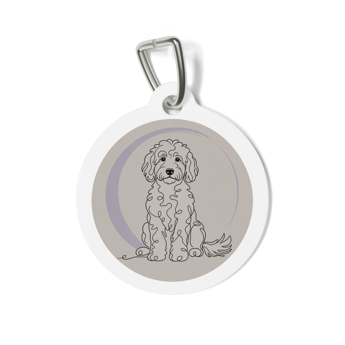 Goldendoodle Minimalist Doodle Illustration Personalized Dog ID Tag
