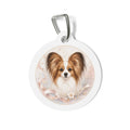 Papillon Pearl Ribbon Elegance Personalized Dog ID Tag