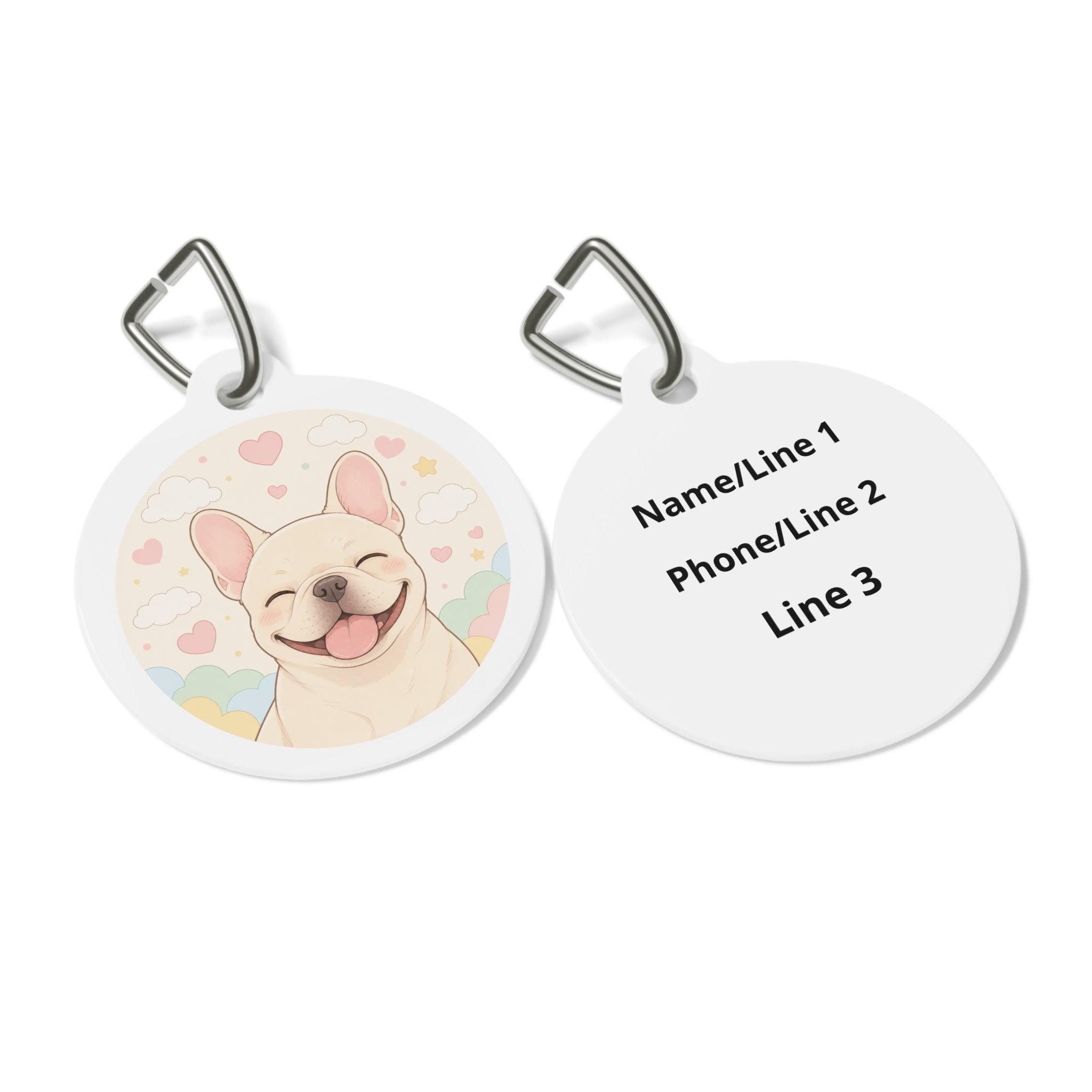 Placa de Identificación Personalizada para Perro Bulldog Francés "Sweet Heart"