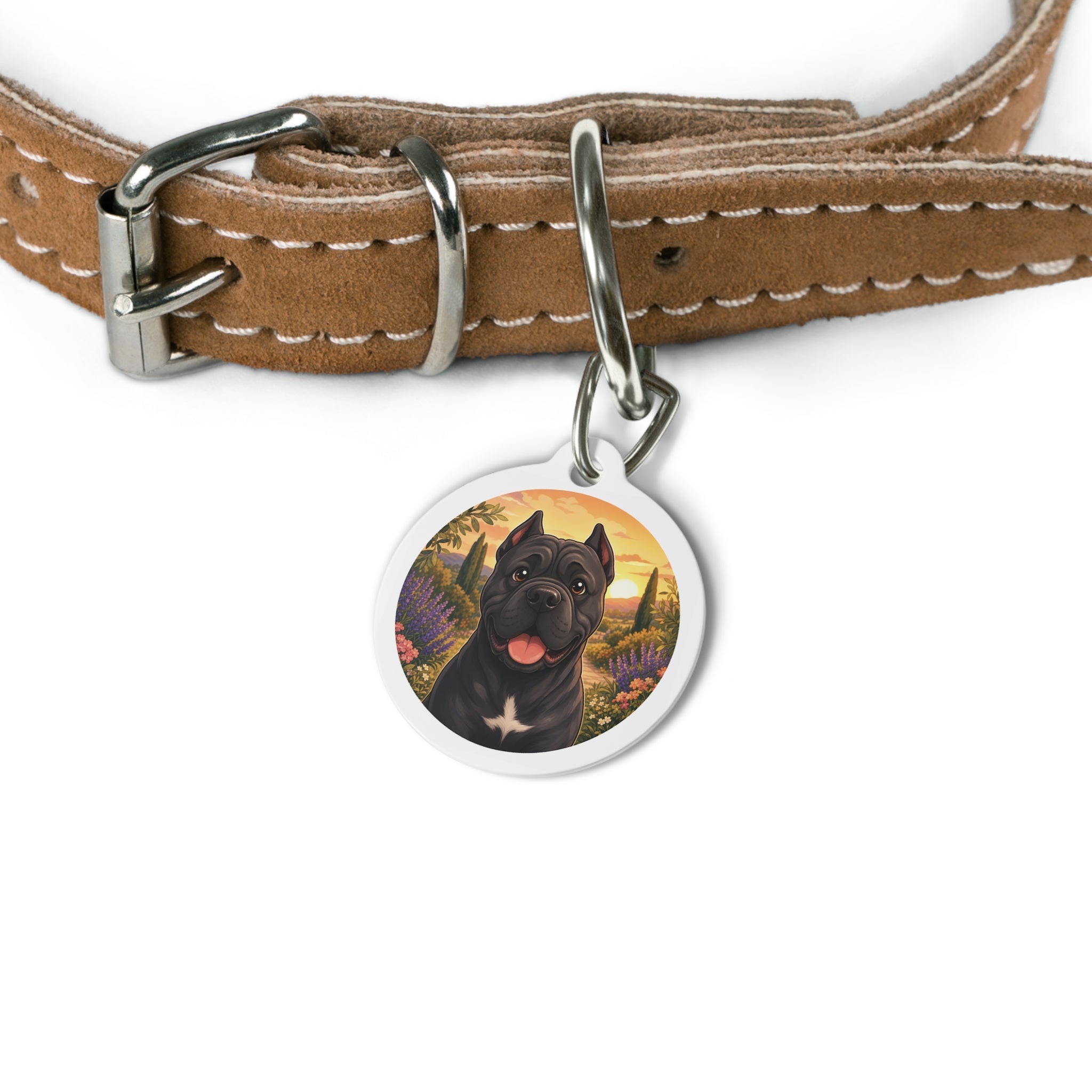 Cane Corso Vivid Pop Portrait Personalized Dog ID Tag