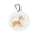 Placa de identificación personalizada para perro: Retrato juguetón de Corgi Galés de Pembroke